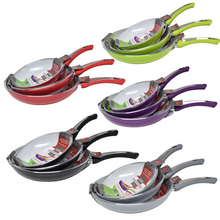 Load image into Gallery viewer, Set of 3 Ceramic Pan Non Stick Pans Novabest Induction Gas Ceramic Electric Hob