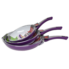 Load image into Gallery viewer, Set of 3 Ceramic Pan Non Stick Pans Novabest Induction Gas Ceramic Electric Hob