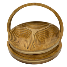 Load image into Gallery viewer, Folding Bamboo Bowl - 3 Section
