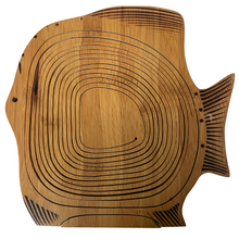 Load image into Gallery viewer, Fish Folding Bamboo Bowl Fruit Basket Collapsible Foldable Wood Stand Display Bowl Trivet
